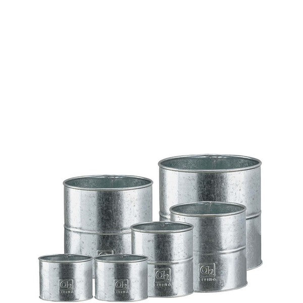 Galv Urtepotte (sæt m/6 stk/5 str) Ø8-16xH6-16 cm