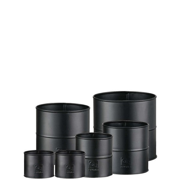 Sort Urtepotte (sæt m/6 stk/5 str) Ø8-16xH6-16 cm