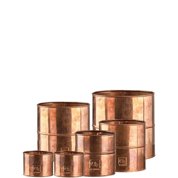 Kobber Urtepotte (sæt m/6 stk/5 str) Ø8-16xH6-16