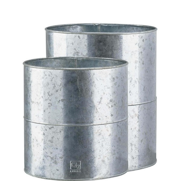 Galv Blomsterspand (sæt m/2 stk/2 str) Ø27-29xH28-35 cm