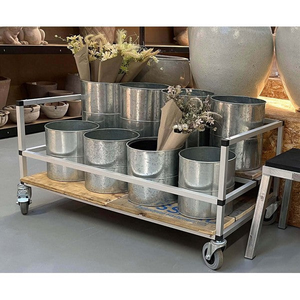 Galv Blomsterspand (sæt m/2 stk/2 str) Ø27-29xH28-35 cm