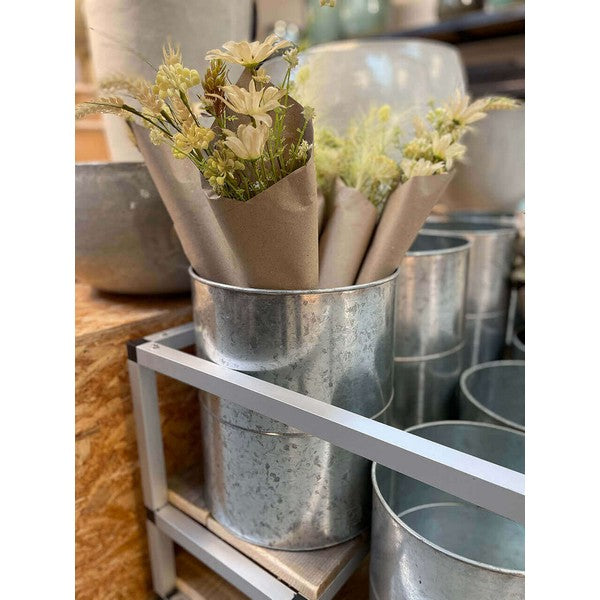 Galv Blomsterspand (sæt m/2 stk/2 str) Ø27-29xH28-35 cm