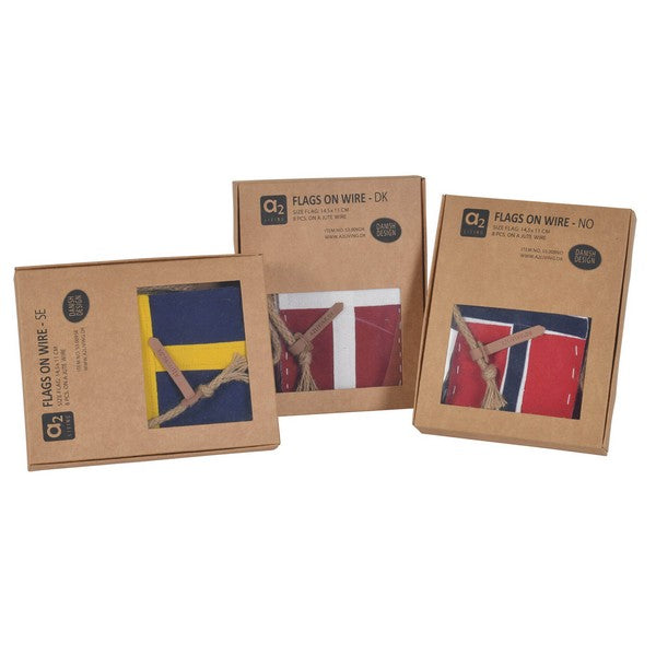 Mini Flag Wire Danmark (8 flag) L14,5xB11xH300 cm