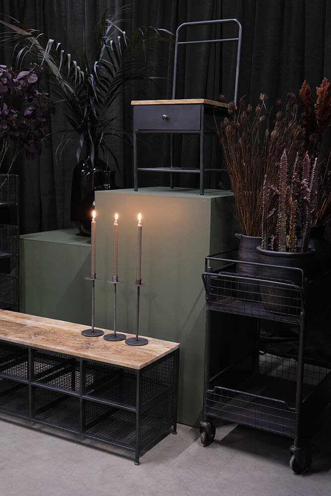 Trademark Living Bjertrup skammel med skuffe og hylde
