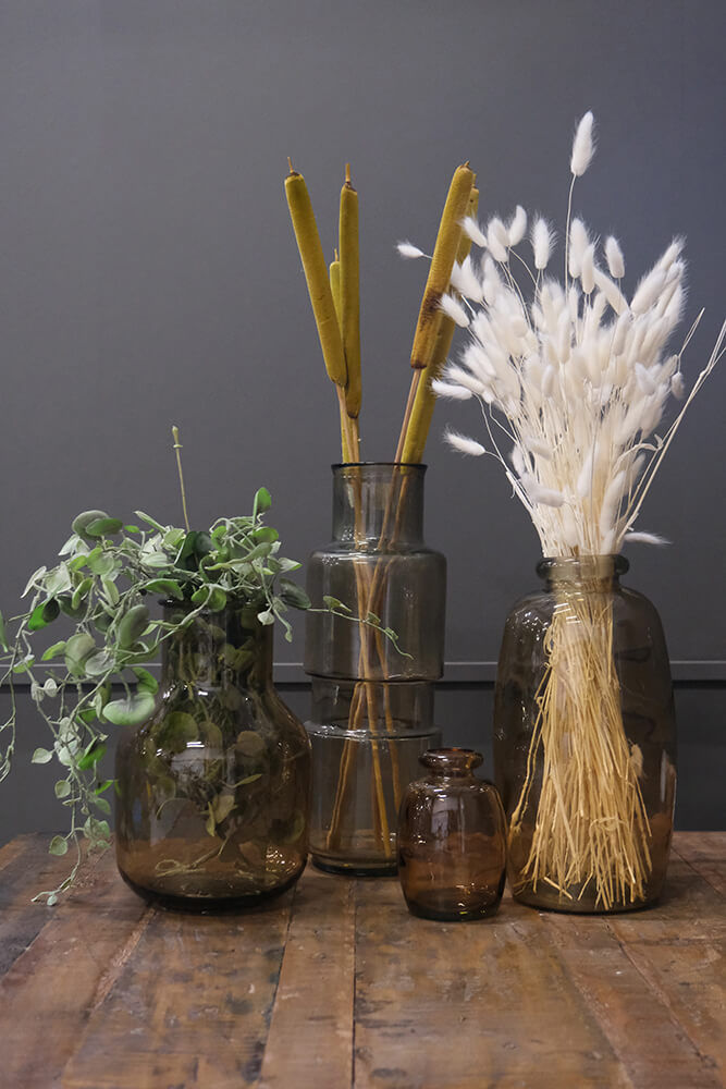 Trademark Living Flora glasvase - røgfarvet