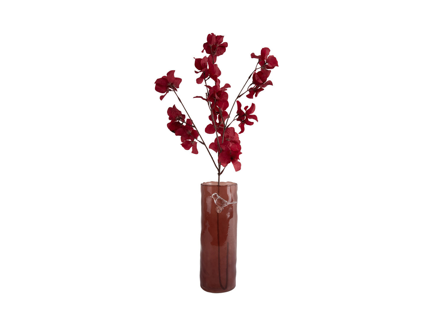 Present Time Vase Bird On Branch stor rød okker