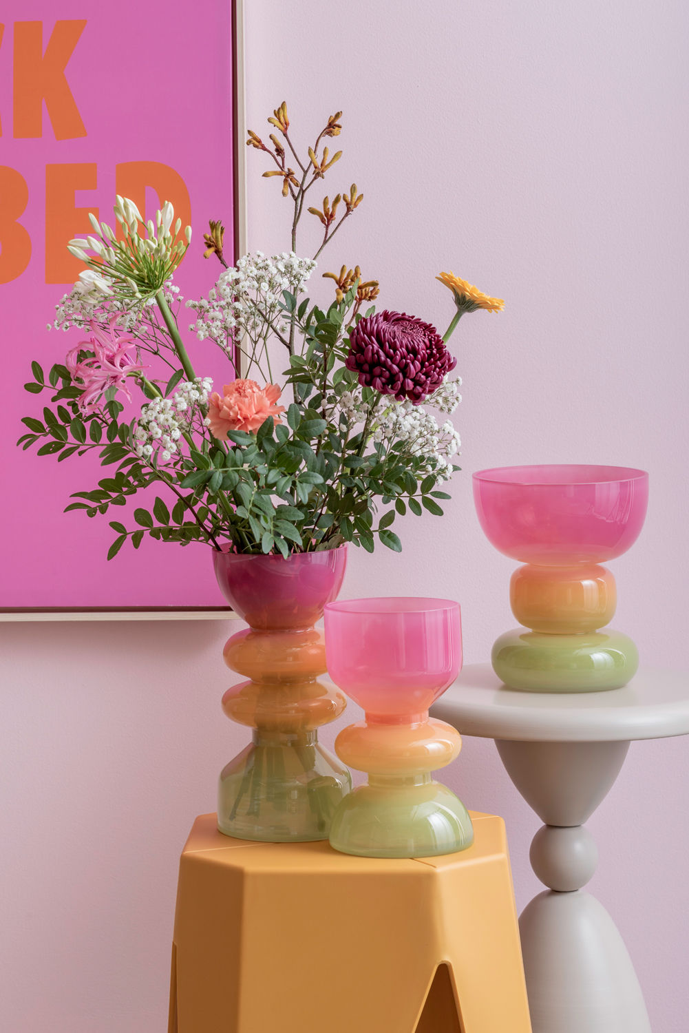 Present Time Vase Funky Vibes glas lille multifarve
