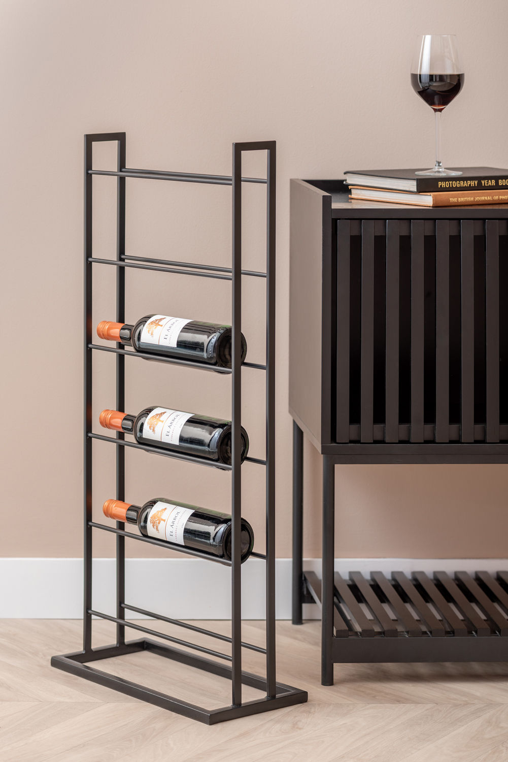 present time Wine rack Single Floor metal matt black