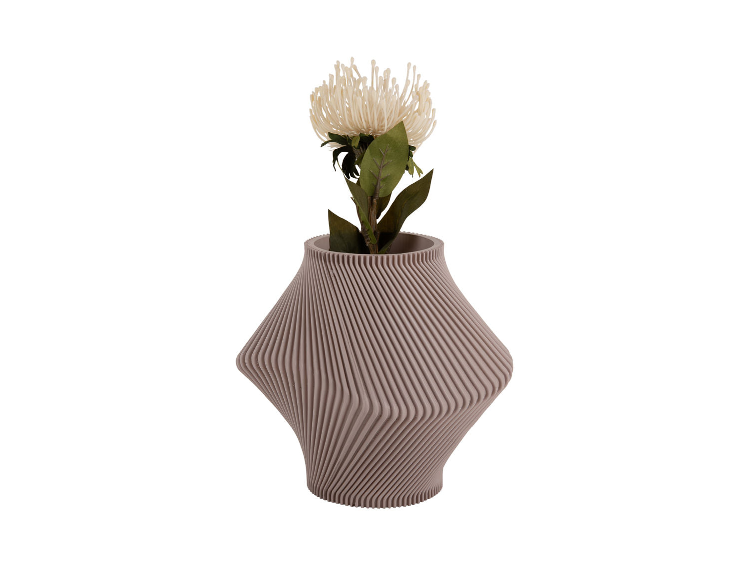 Present Time Vase Twisted Rib varm grå