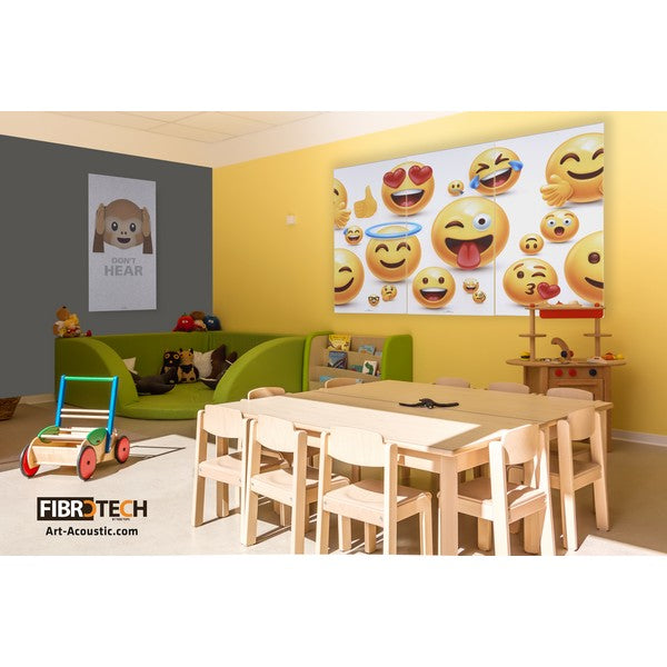 Akustikbillede Emoji I hvid 9x600x1200 mm