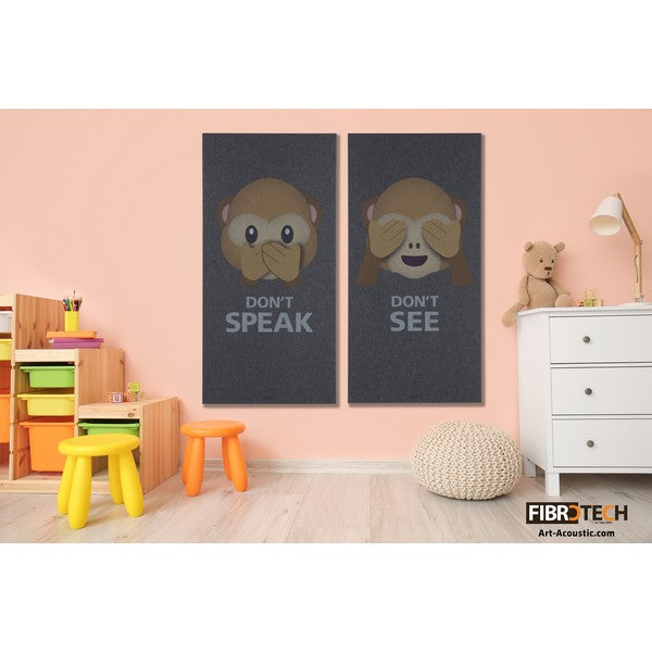Akustikbillede Don´t speak abe hvid 9x600x1200 mm