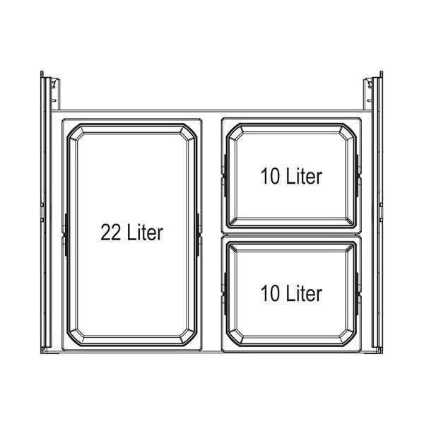 Affaldssortering VS ENVI SPACE/ENVI SPACE S t/skuffer sort 10+10+22 liter