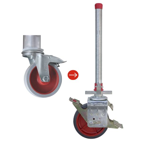 Ombytningshjul til rullestillads 4 stk