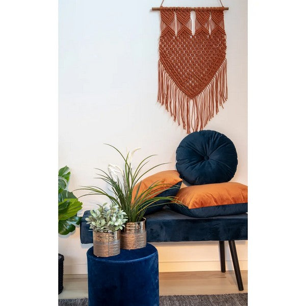 Skiby bænk i velour mørkeblå 100x35x44 cm