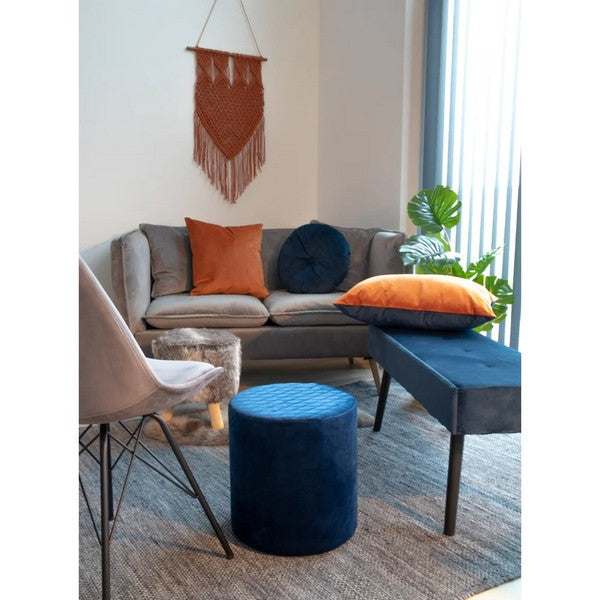 Skiby bænk i velour mørkeblå 100x35x44 cm