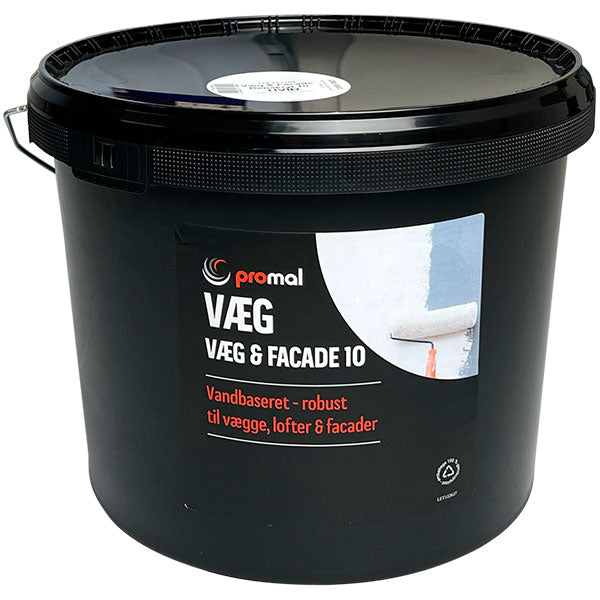 Promal Væg- & facade ren akryl maling glans 10 - 10 liter Lys råhvid S0500-N