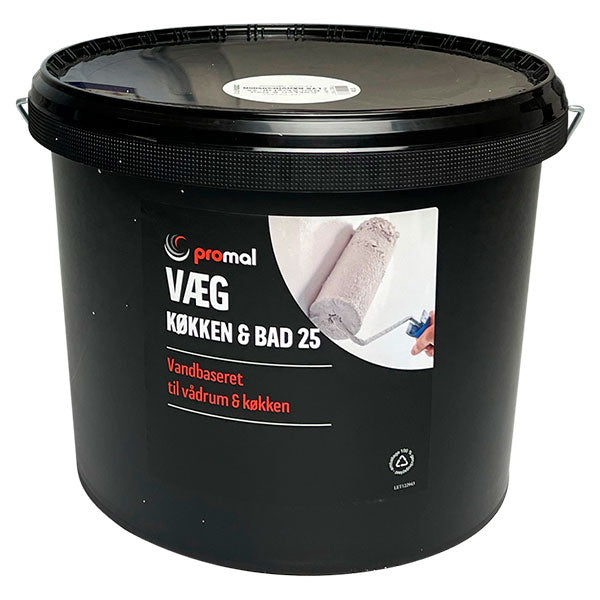 Promal Vådrumsmaling glans 25 - 1 liter - Råhvid - RAL 9010