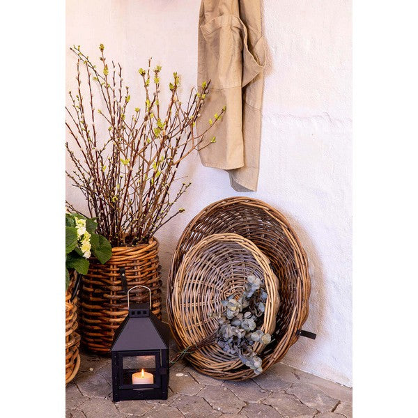 Rund Rattanbakke - kubu - (sæt m. 2 stk. / 2 str.) 1xØ45X12 cm - 1xØ62x14 cm