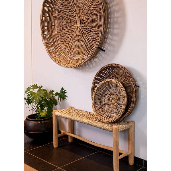 Rund Rattanbakke - kubu - (sæt m. 2 stk. / 2 str.) 1xØ45X12 cm - 1xØ62x14 cm