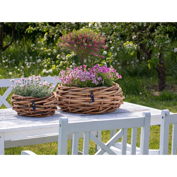 Rund Rattanbowle - (sæt m. 2 stk. / 2 str.) - inkl. poser 1xØ36x17 cm - 1xØ54x20 cm