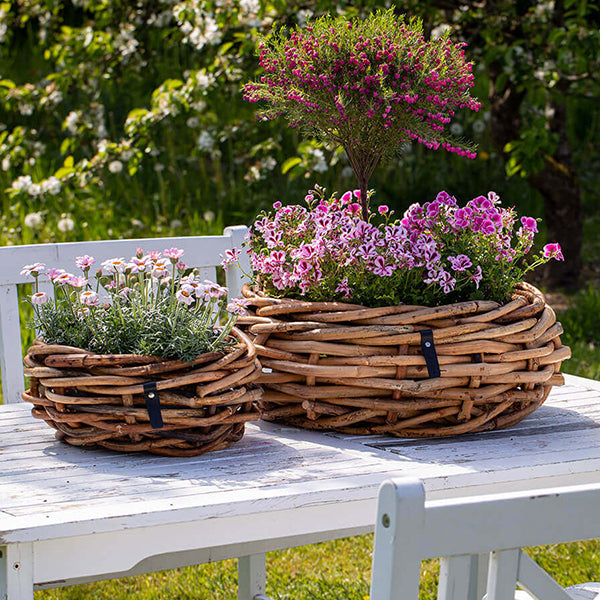 Rund Rattanbowle sæt m 3 stk - inkl poser