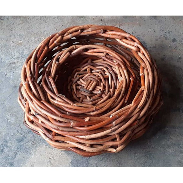 Rund Rattanbowle - (sæt m. 2 stk. / 2 str.) - inkl. poser 1xØ36x17 cm - 1xØ54x20 cm