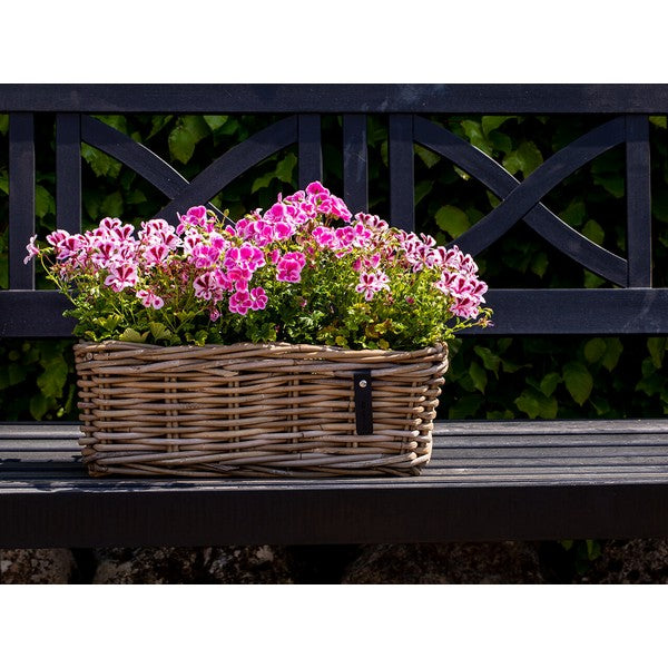 Aflang Rattanbakke - kubu - (sæt m. 3 stk. / 3 str-) 1x42x18x17 cm - 1x58x18x17 - 1x106x23x20 cm