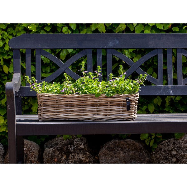 Aflang Rattanbakke - kubu - (sæt m. 3 stk. / 3 str-) 1x42x18x17 cm - 1x58x18x17 - 1x106x23x20 cm