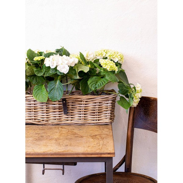 Aflang Rattanbakke - kubu - (sæt m. 3 stk. / 3 str-) 1x42x18x17 cm - 1x58x18x17 - 1x106x23x20 cm