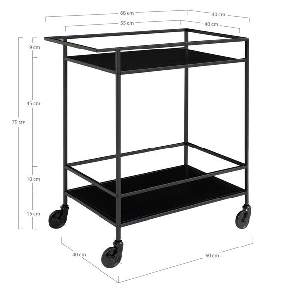 Vita Barvogn m/2 hylder 40x68x79 cm sort