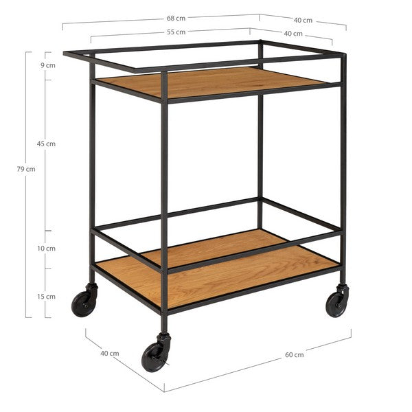 Vita Barvogn m/2 hylder 40x68x79 cm træ/sort