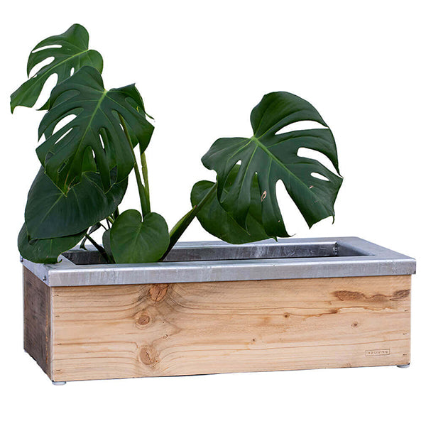 Aflang Plantekasse m/galv ramme 67x34,5x20,5 cm