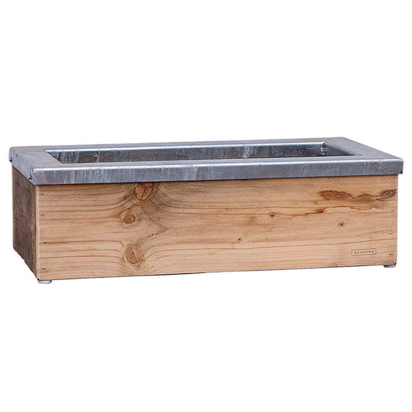 Aflang Plantekasse m/galv ramme 67x34,5x20,5 cm