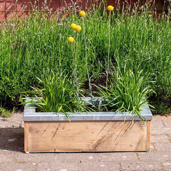 Aflang Plantekasse m/galv ramme 67x34,5x20,5 cm