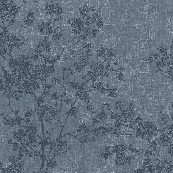 Tapet med grene i blå farver 0,53x10,05 meter