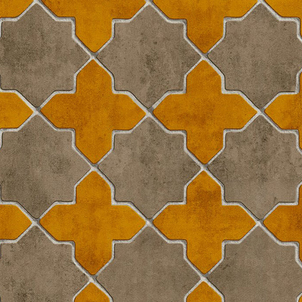 Tapet finca i okker og beige 0,53x10,05 meter