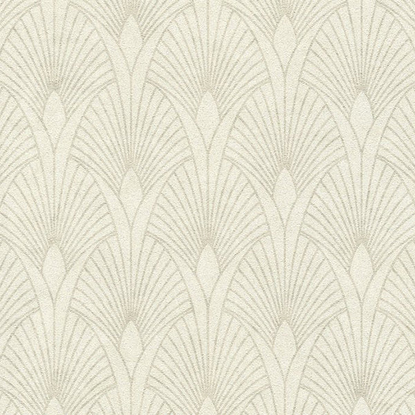 Tapet elegant retro creme med blank 0,53x10,05 meter
