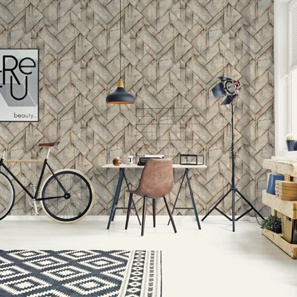 Tapet lignende cement klinker i grå/beige 0,53x10,05