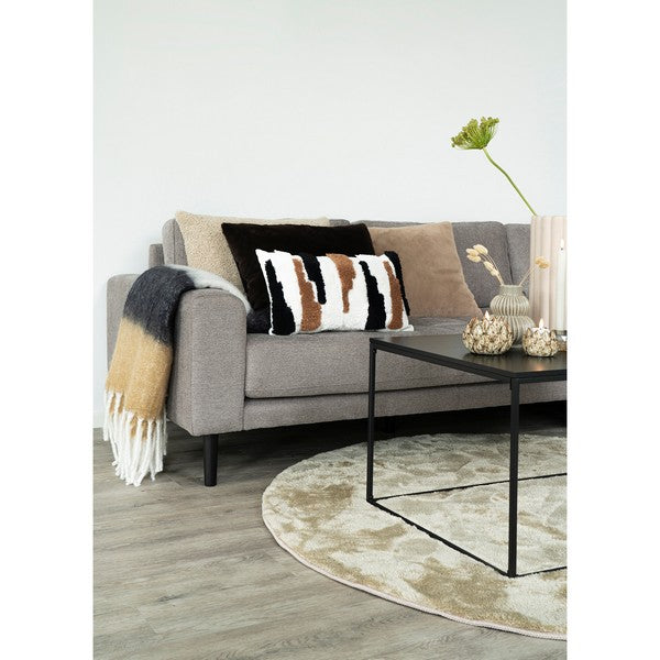 Sintra Plaid sort/hvid/brun, 130x170 cm