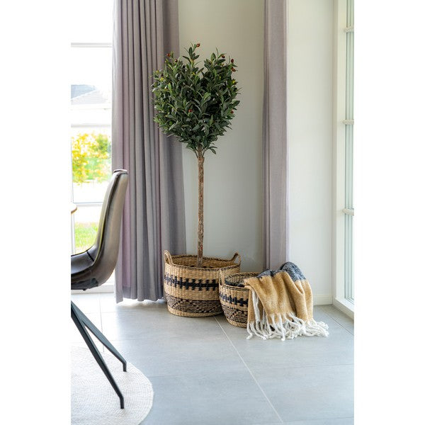 Sintra Plaid sort/hvid/brun, 130x170 cm