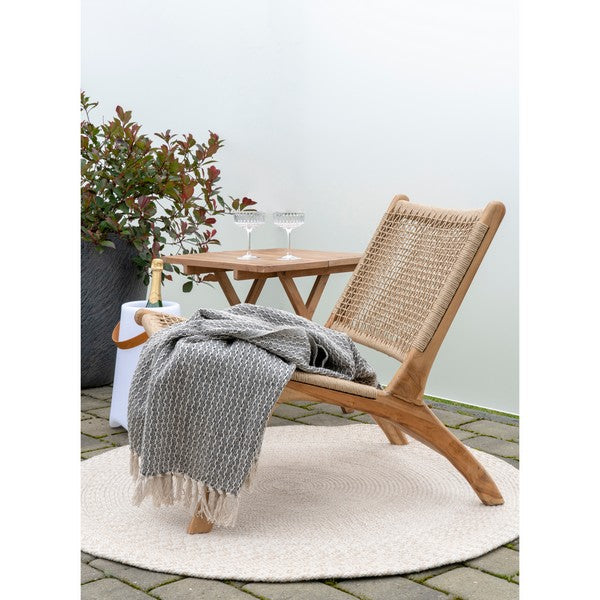Cort Plaid i bomuld, mørkegrå/hvid, design C, 130x160 cm