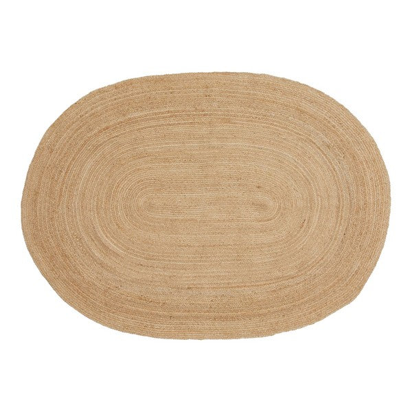 Bombay Tæppe i flettet jute, natur, oval, 140x200 cm