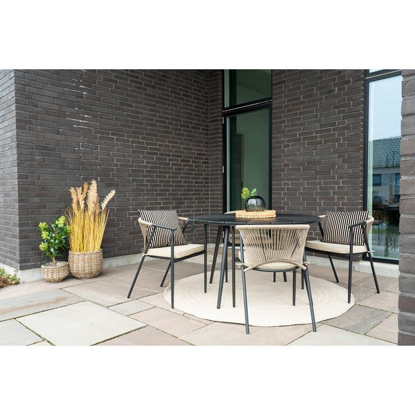 Menorca Tæppe i 100% genanvendt plastik, sand, Ø180 cm