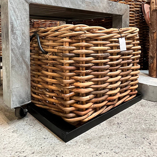 Sort Mega Bundbakke firkantet 64x64 cm t/rattankurv