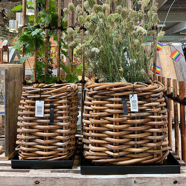 Sort Mega Bundbakke firkantet 64x64 cm t/rattankurv