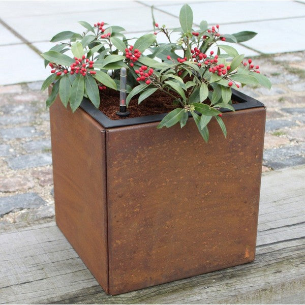 Plantekasse cortenstål modern m/bundplade 40x40x40 cm