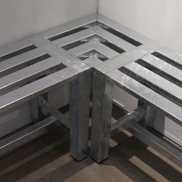 Galvaniseret Hjørnebænk 35 - Hjørne/Ekstra Sektion (Ben: 6x6 cm)