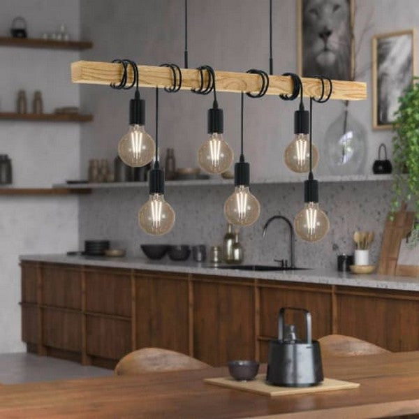 Townshend 1 loftlampe langbord 6L sort/eg