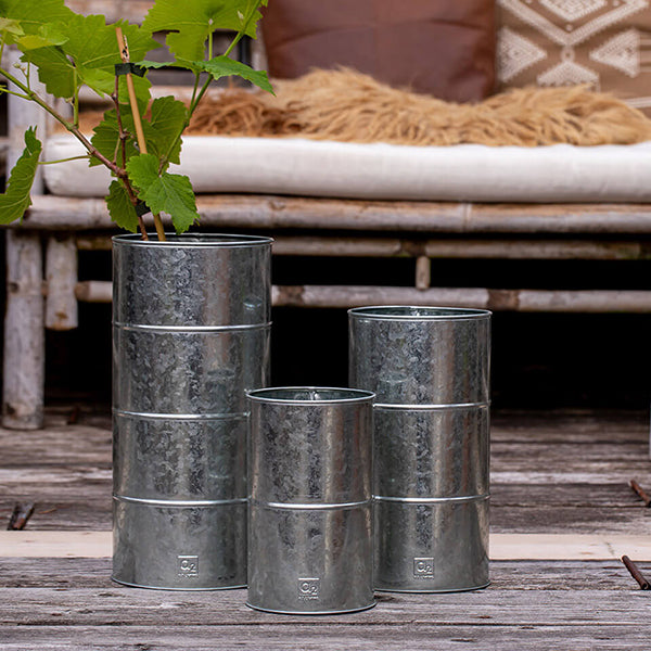 Galvaniseret Vase sæt m/3 stk