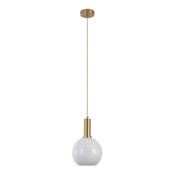 Chelsea Pendel messing hvid glas kugleformet ø20x150 cm
